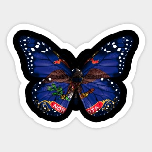 North Dakota Flag Butterfly - Gift for North Dakotan From North Dakota ND Sticker